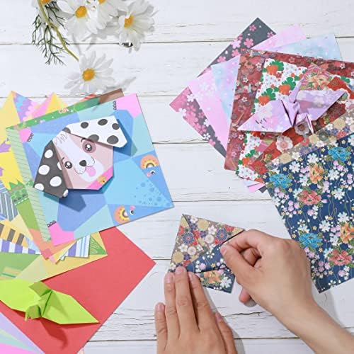 2524 Lap Origami Paper Craft Origami Papír Gyerekeknek 5.9 x 5.9 Színes Origami Kit Élénk Hagyományos Japán Minták Összecsukható