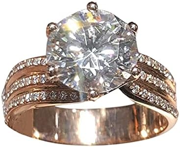 2023 Új Gyűrű Különleges Esküvői Nők Menyasszony Barátnője Ékszer Gyűrű Az Eljegyzési Gyűrű női Gyűrűk (Rose Gold, 16.5 mm)