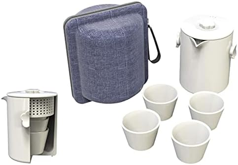 Utazási Kerámia Hordozható Teás Készlet, Porcelán Készlet, a Teás Zacskó,380ML teáskannát pedig 4X30ml csésze tea