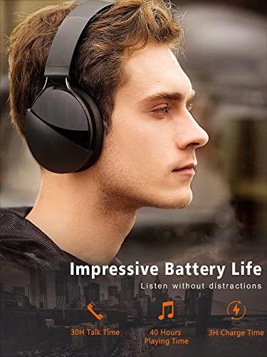 CamDive Vezeték nélküli Bluetooth Fejhallgató, 40 Óra HiFi Sztereó Bluetooth Át Fejhallgató beépített Mikrofon, Utazási Munka,