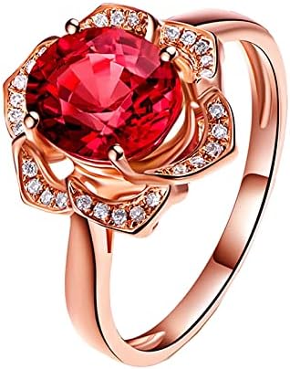 2023 Új Női Gyűrű Divat Rózsa Gyűrű Ajándék Gyűrű Nap Vörös Cirkon Javaslat Valentin Gyűrűk Snack Gyűrű (Piros, 6)