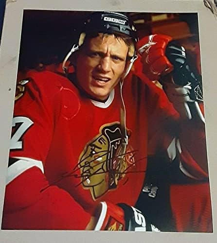 Jeremy Ide, Chicago Blackhawks Jégkorong Aláírt Dedikált 8x10 Fotó Coa Nhl 6 - Dedikált NHL-Fotók